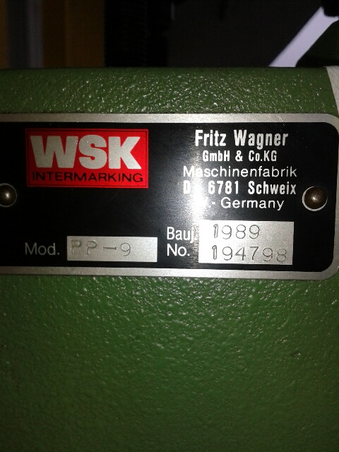 W S K Typ PP 9 Zweifarbige Folien Prägemaschine Decksohlenprägemaschine 