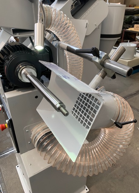 SIECK DESCO Aufrauhemaschine für Orthopädie CE Version mit 2 Schleifstationen mit Breite bis 100 mm - 2 Geschwindigkeiten 1400/2800 U/min es sind andere Varianten möglich Bajonett Aufnahme, Trichterfräse Aufsätze, Adapter Schleifwalzen verschiedenen 